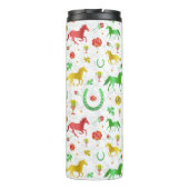 Paarden Racing Derby Day Party Colorful Pattern Thermosbeker (Achterkant)
