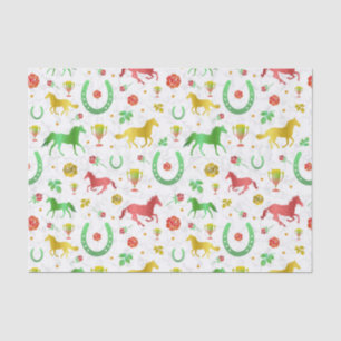 Paarden Racing Derby Day Party Colorful Pattern Tissuepapier