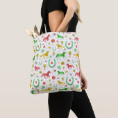Paarden Racing Derby Day Party Colorful Pattern Tote Bag (Dichtbij)