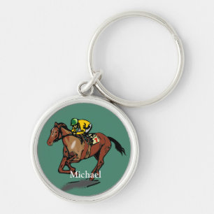 Paarden Racing Personalized Sleutelhanger