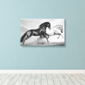 Paarden rennen canvas afdruk (Insitu (Houten vloer))