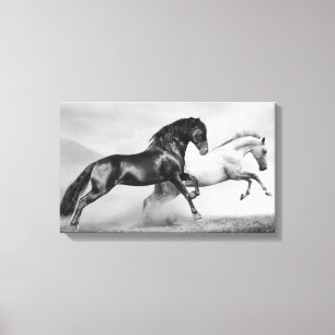 Paarden rennen canvas afdruk