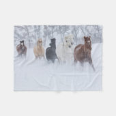 Paarden rennen door de sneeuw fleece deken (Voorkant (Horizontaal))