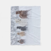 Paarden rennen door de sneeuw fleece deken (Voorkant)