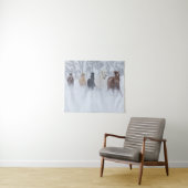 Paarden rennen door de sneeuw wandkleed (In Situ (horizontaal))