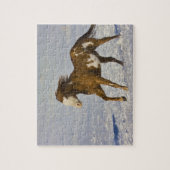 Paarden rennen in de sneeuw legpuzzel (Verticaal)