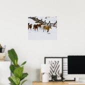 Paarden rennen in de sneeuw poster (Thuiskantoor)