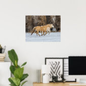 Paarden rennen in de sneeuw poster (Thuiskantoor)
