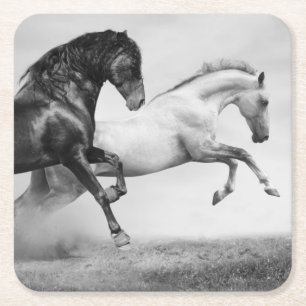 Paarden rennen kartonnen onderzetters