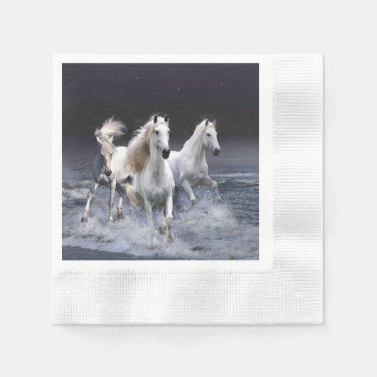 Paarden rennende  kussen servet (Voorkant)