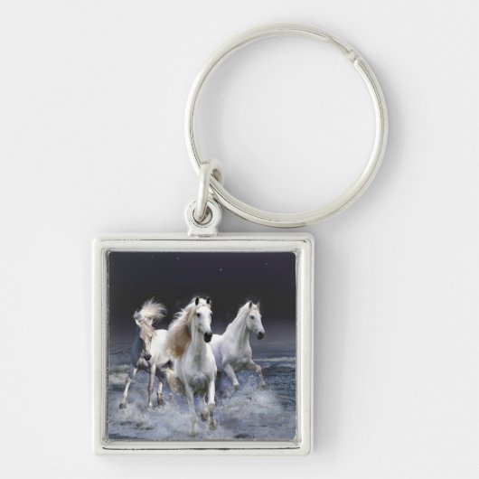 Paarden rennende kussen sleutelhanger (Voorkant)