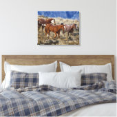 Paarden Roaming the Hills Canvas Afdruk (Insitu (Slaapkamer))