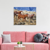 Paarden Roaming the Hills Canvas Afdruk (Insitu (Woonkamer))
