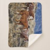 Paarden Roaming the Hills Sherpa Deken (Voorkant)
