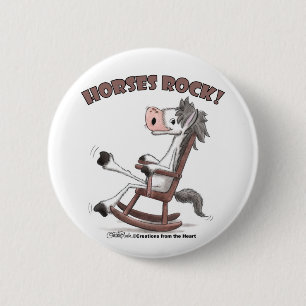 Paarden Rock! Ronde Button 5,7 Cm