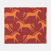 Paarden: Rood naadloze ruiter schoonheid. Fleece Deken (Voorkant (Horizontaal))