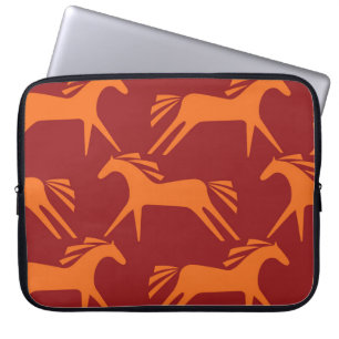 Paarden: Rood naadloze ruiter schoonheid. Laptop Sleeve
