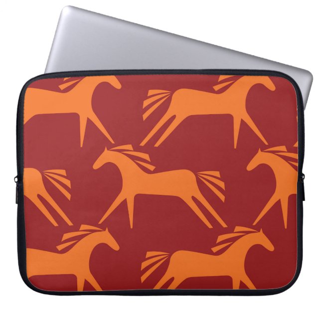 Paarden: Rood naadloze ruiter schoonheid. Laptop Sleeve (Voorkant)