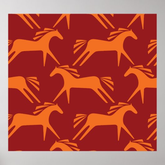 Paarden: Rood naadloze ruiter schoonheid. Poster (Voorkant)