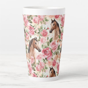 Paarden  Rozen Bloemen Latte Mok