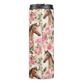 Paarden  Rozen Bloemen Thermosbeker (Achterkant)