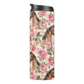Paarden  Rozen Bloemen Thermosbeker (Geroteerd rechts)