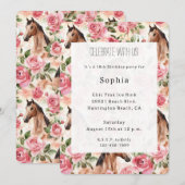 Paarden  Rozen Bloemen Verjaardag Kaart (Voorkant / Achterkant)