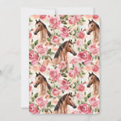 Paarden  Rozen Bloemen Verjaardag Kaart (Achterkant)