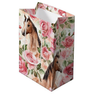 Paarden  Rozen Bloemen Verjaardag Medium Cadeauzakje
