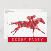 Paarden Rozen Derby Race Party Briefkaart (Voorkant / Achterkant)