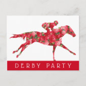 Paarden Rozen Derby Race Party Briefkaart (Voorkant)