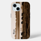 Paarden Rustic Sepia Texture Case-Mate iPhone Case (Achterkant)