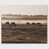 Paarden Rustic  Sepia Texture Decoupage Cadeaupapier (Vlak)