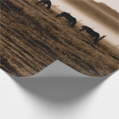 Paarden Rustic  Sepia Texture Decoupage Cadeaupapier (Hoek)