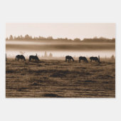 Paarden Rustic  Sepia Texture Decoupage Inpakpapier Vel (Voorkant)
