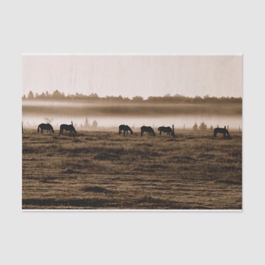 Paarden Rustic  Sepia Texture Decoupage Tissuepapier (Voorkant)