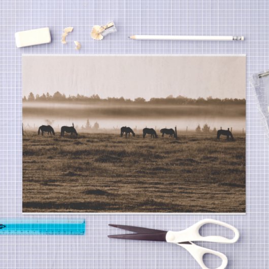 Paarden Rustic  Sepia Texture Decoupage Tissuepapier (Craft)