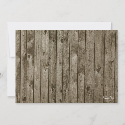 Paarden & Rustiek Hout Corporate Holiday Party Kaart (Achterkant)