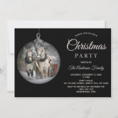 Paarden & Rustiek Hout Familie Kerstfeest Kaart (Voorkant)