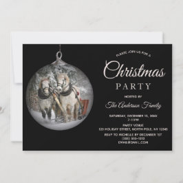 Paarden & Rustiek Hout Familie Kerstfeest Kaart