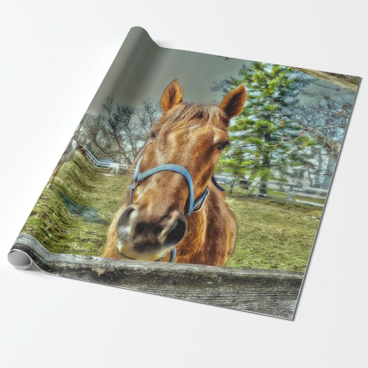 Paarden Rustisch Land Western Boerderij ontkoppeli Cadeaupapier (Uitgerold)