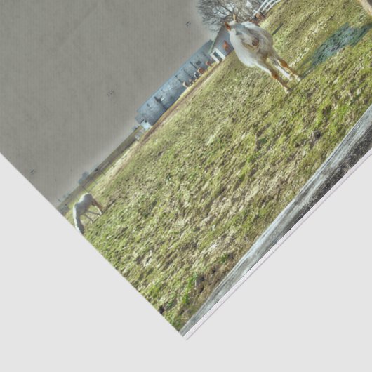 Paarden Rustisch Land Western Boerderij ontkoppeli Tissuepapier (Detail)