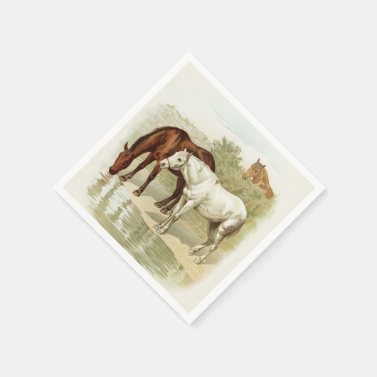  paarden schattig elk doel-feestluiers servet (Hoek)