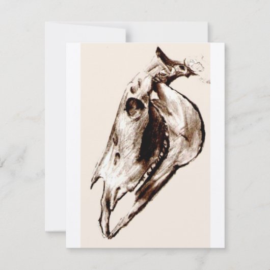 Paarden schedel vintage stijl feestdagenkaart (Voorkant)