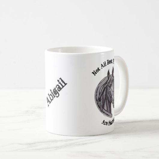 Paarden  schetsen Hoefijzer Beste vrienden Koffiemok (Voorkant rechts)