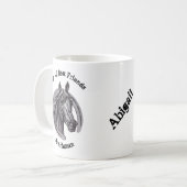 Paarden  schetsen Hoefijzer Beste vrienden Koffiemok (Voorkant links)