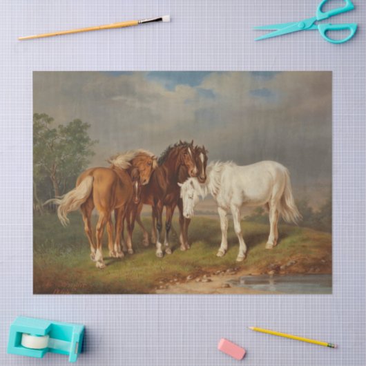 Paarden schilderen tissuepapier (Craft)