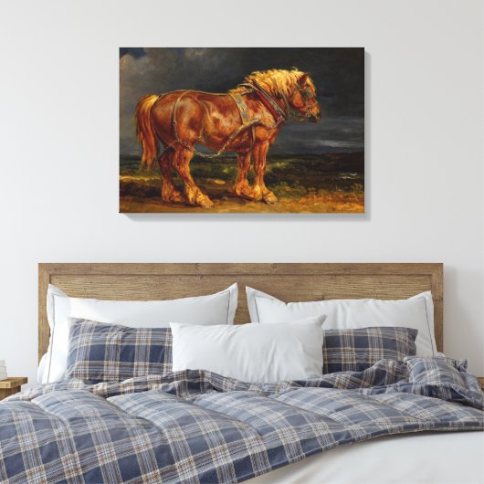 "Paarden" schilderij van James Ward Canvas Afdruk (Insitu (Slaapkamer))