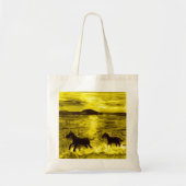Paarden Seashore Seaside Sunset Tote Bag (Voorkant)