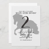 Paarden Silhouette Farm Animals 2ND Birthday Party Kaart (Voorkant / Achterkant)